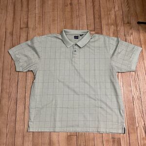 Arrow Men Polo Shirt XXL Green Plaid Short Sleeve Collar Casual Pullover Buttons